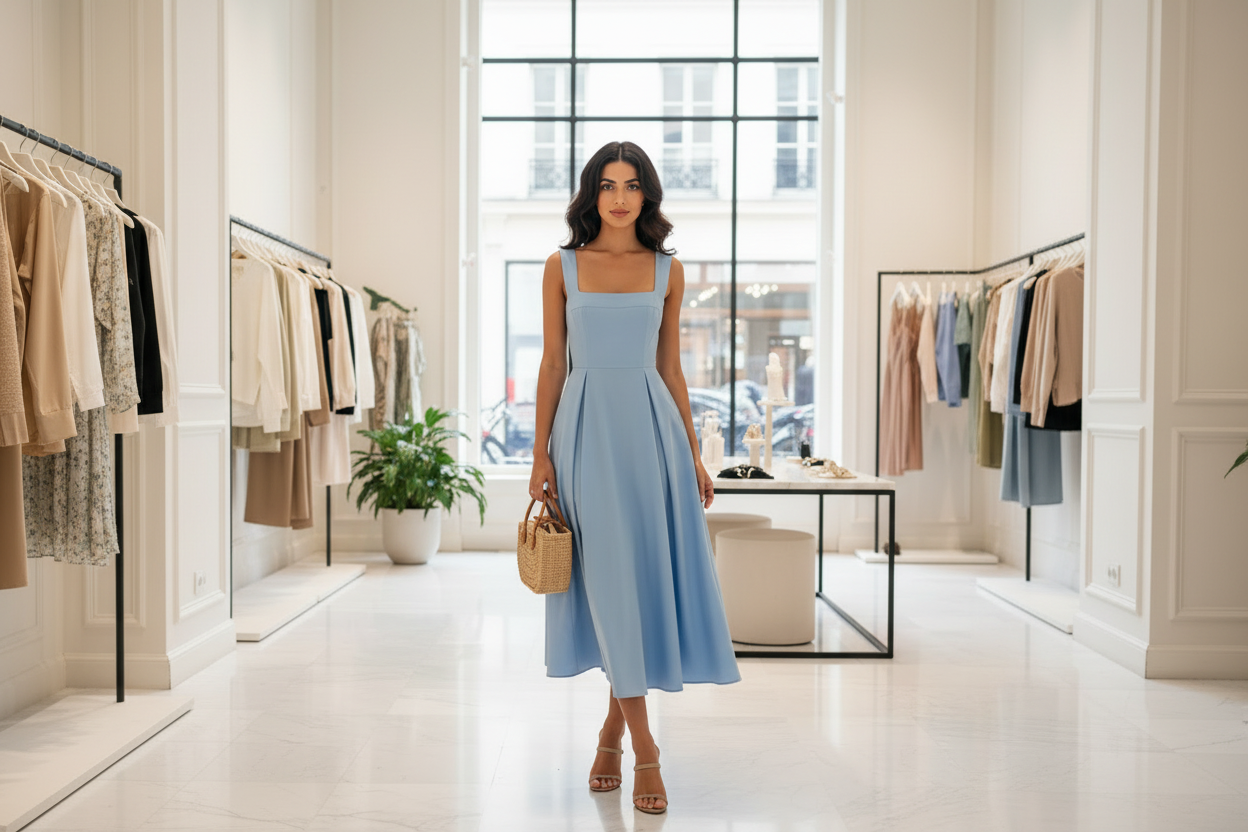 Robe bleue – Format paysage 8K