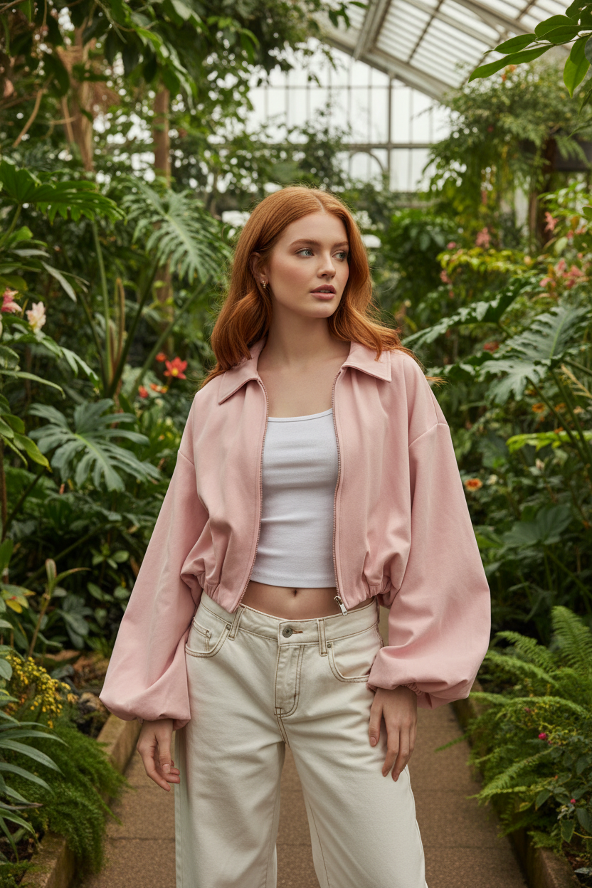 Veste rose - Jardin botanique